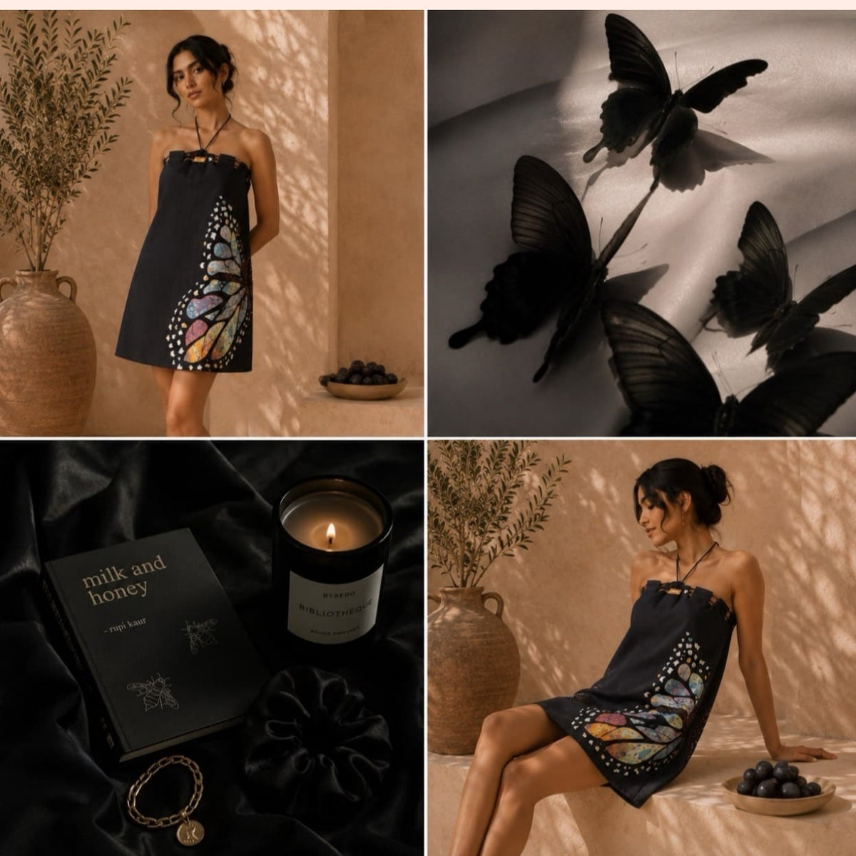 Short dress with Rainbow colour abstract butterfly